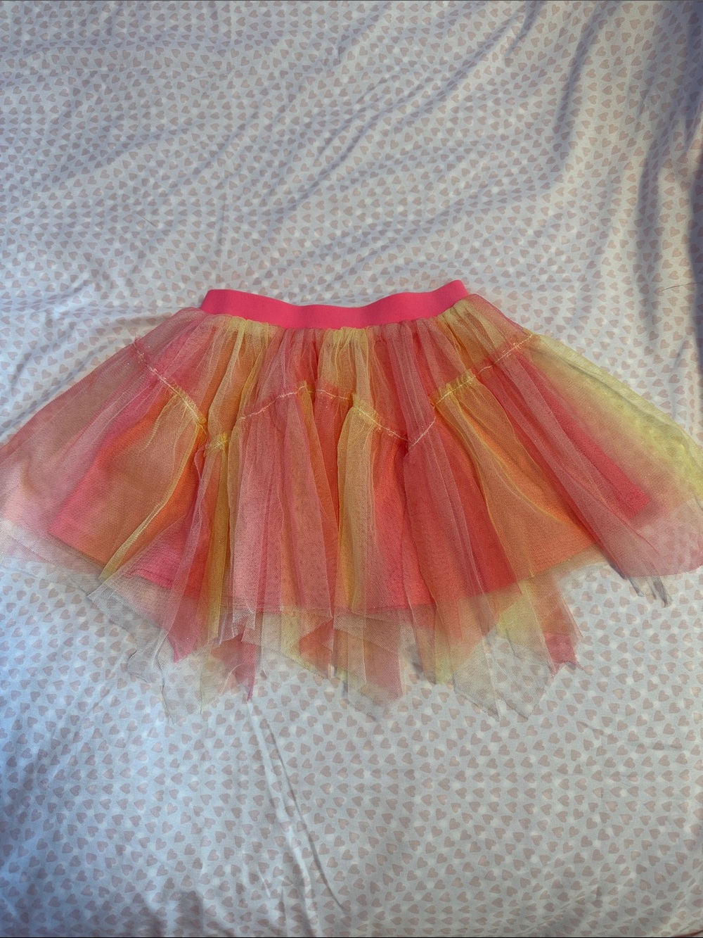Baby Sara Girls' Multicolor Tulle Skirt - Pink and Yellow